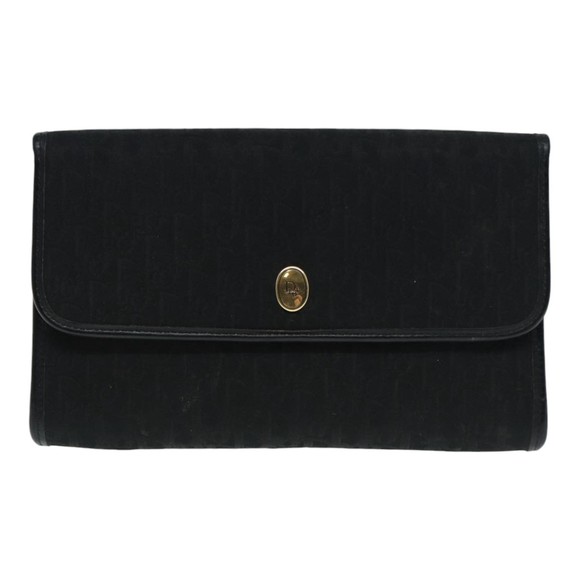 Christian Dior Trotter Canvas Chain Shoulder Bag Black Gold Auth 90397 - Picture 13 of 16